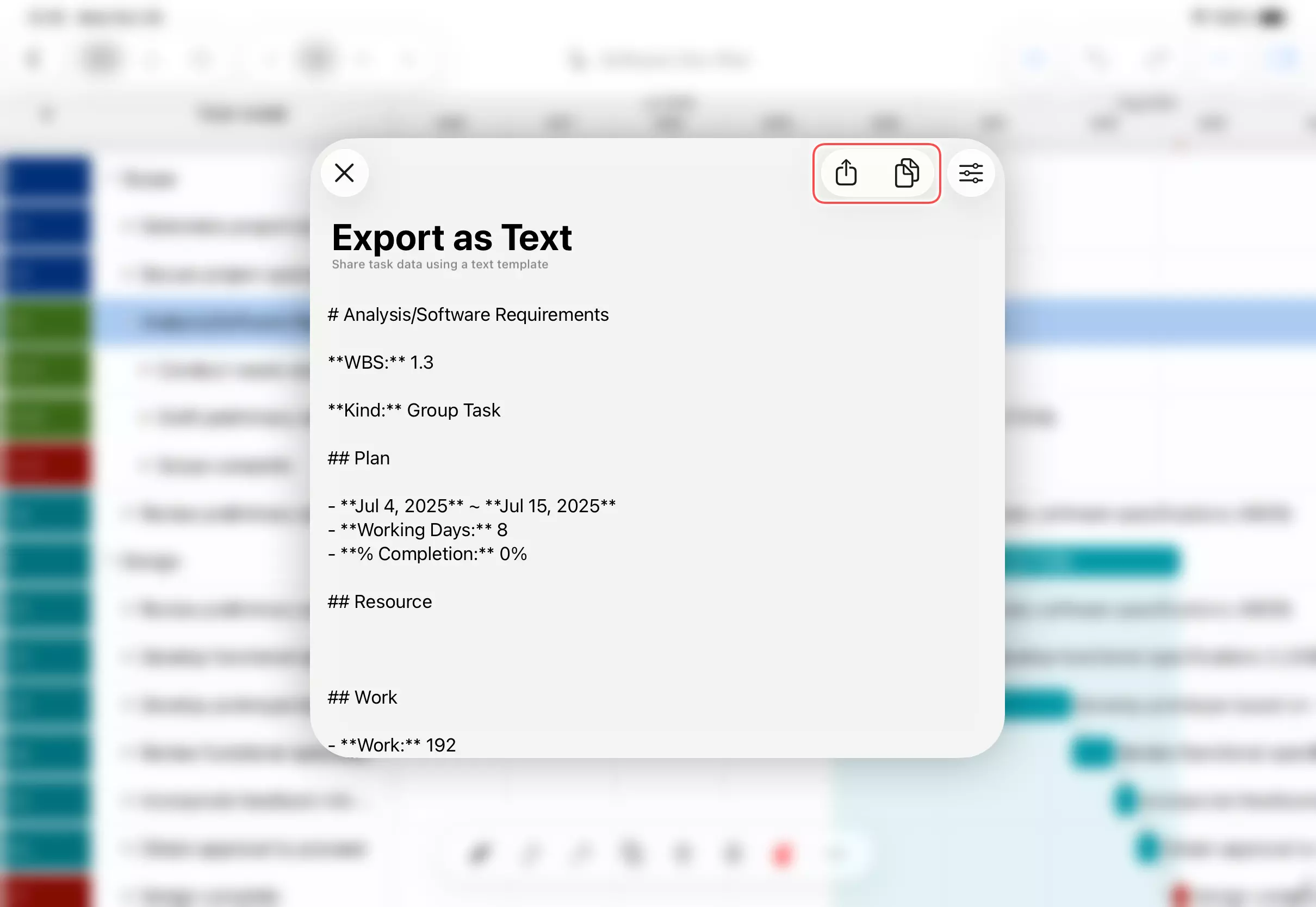 Export on Mac