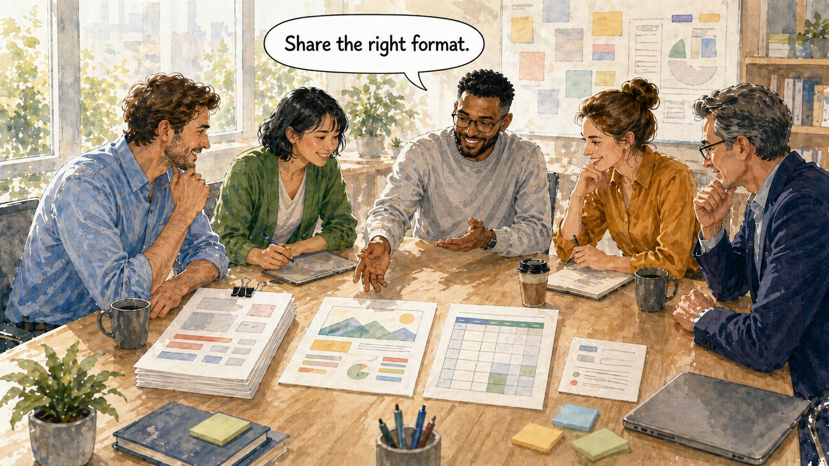 A project team choosing the right report format for different stakeholders