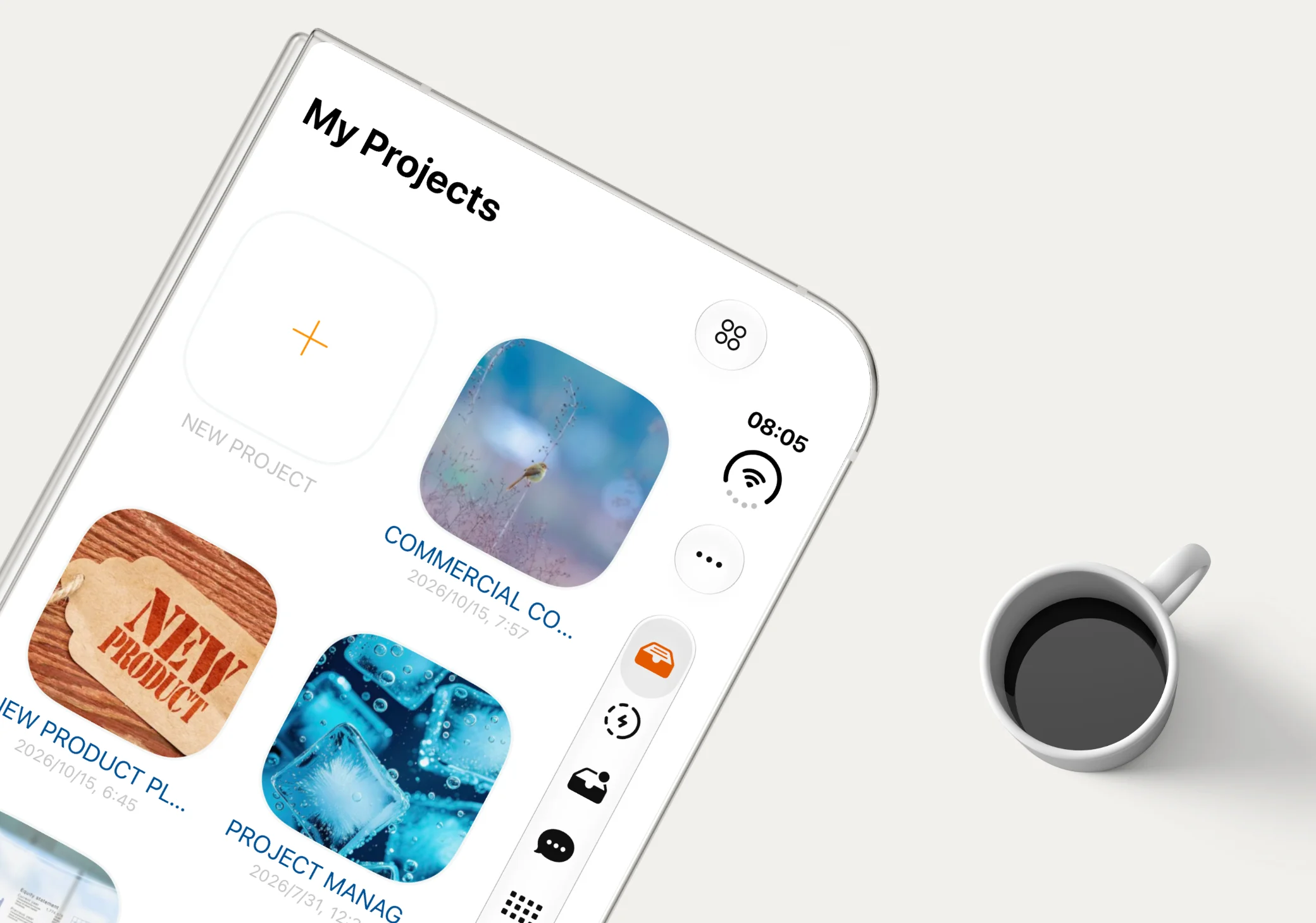 QuickPlanX auf dem Außendisplay des iPhone Duo
