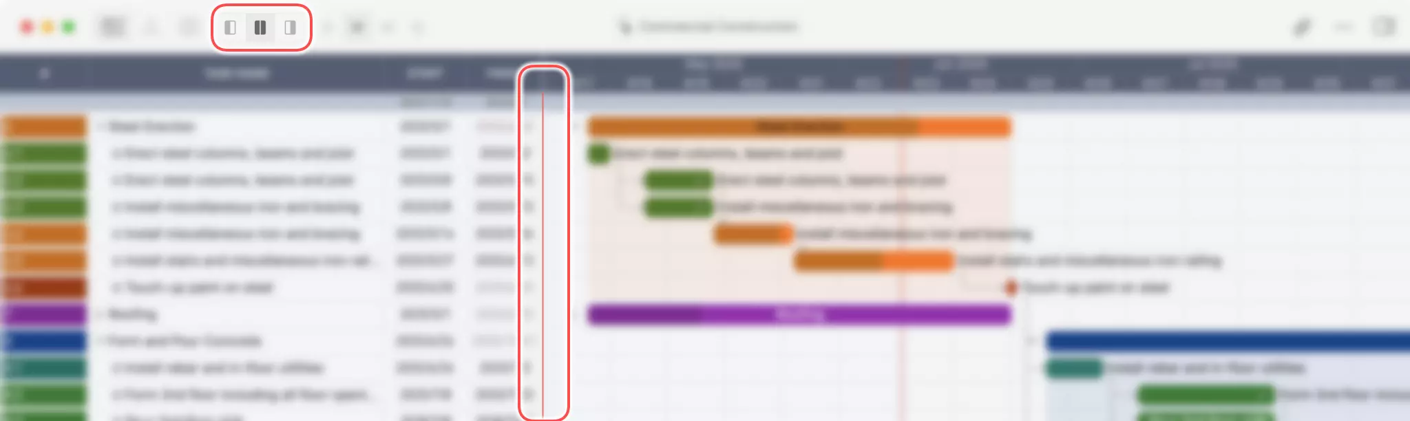 Fenêtre de Projet Vue Tableau sur Mac