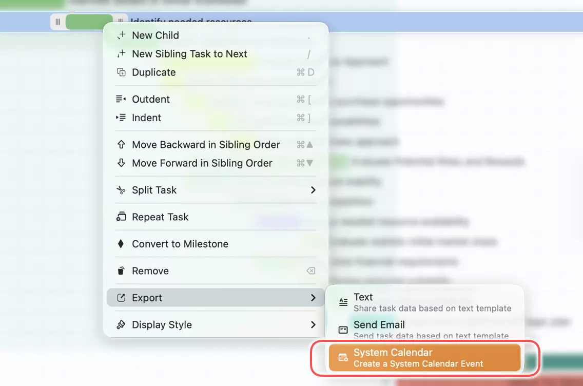 Menu Calendrier Système sur macOS