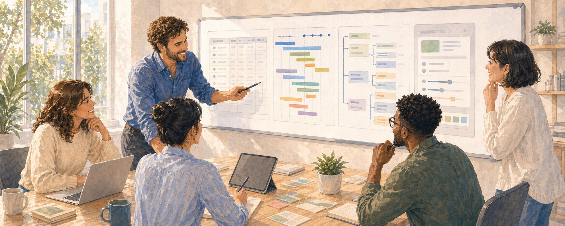 QuickPlanX vier gecoördineerde planningsweergaven