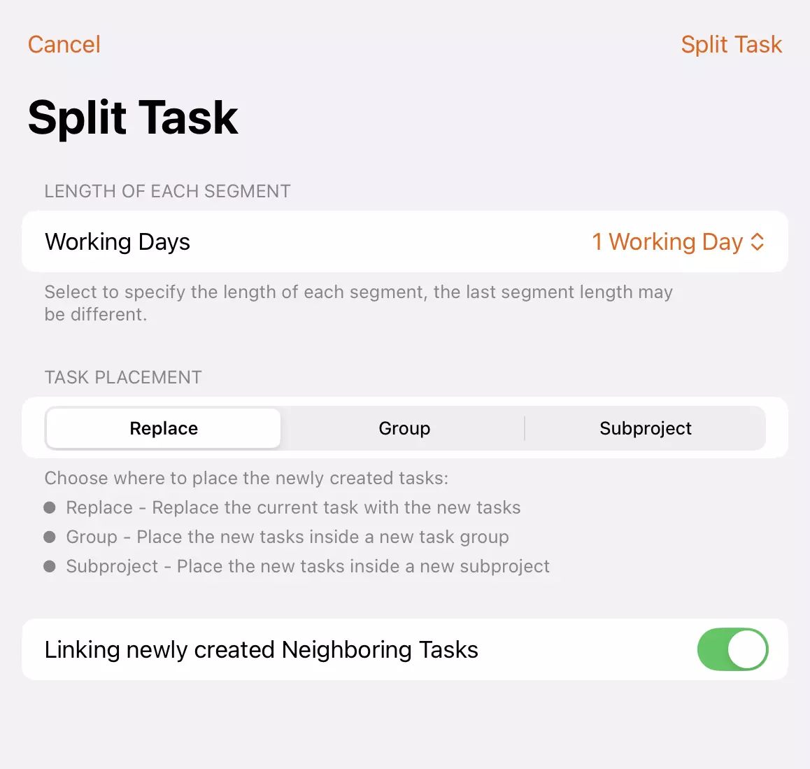 Splitsmenu